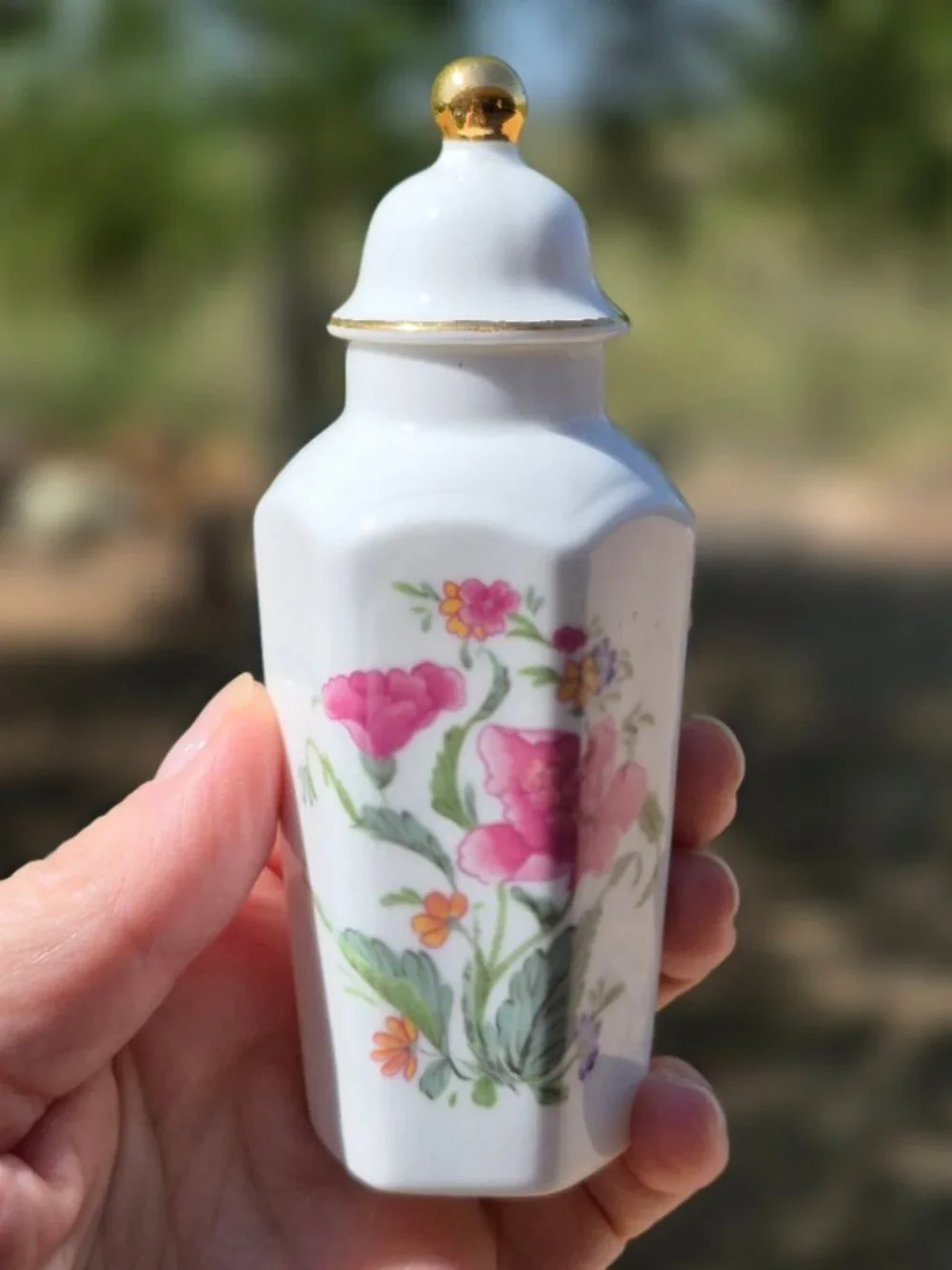 Hammersley Fine Bone China Ginger Jar Mini Vase Floral Design Lidded